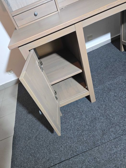 Secretária + Acessórios Hemnes Ikea 155x65x74cm Castanho Usado