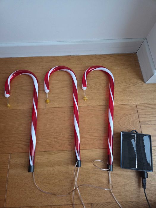Zestaw 22 solarnych lampek w kształcie laski cukrowej