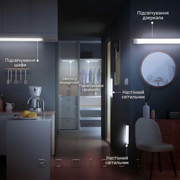 Акумуляторна Led лампа⤵️ з датчиком руху/Світлодіодний нічник USB/Дроп