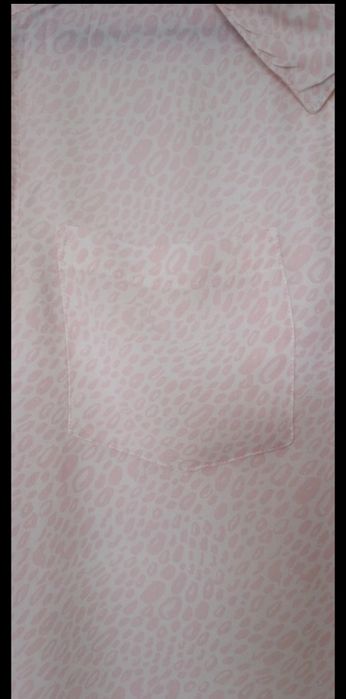 Koszula w panterkę pudrowy róż 40