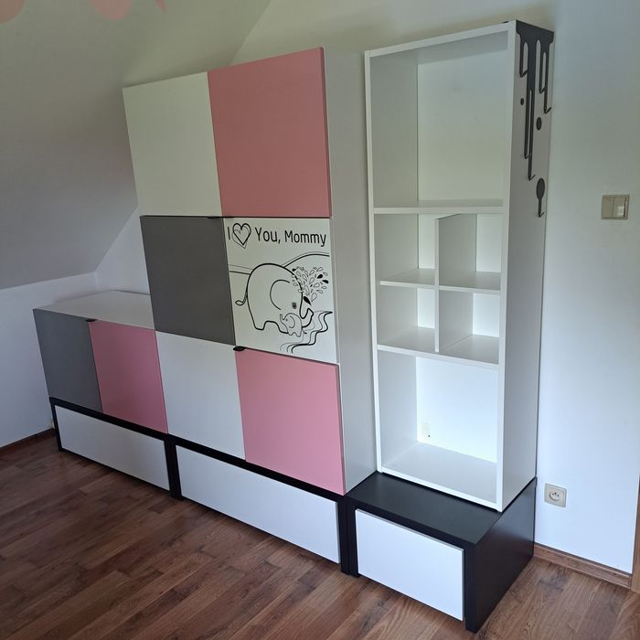 Duży zestaw mebli Vox Young Users łóżko, szafa, komoda, regał, biurko