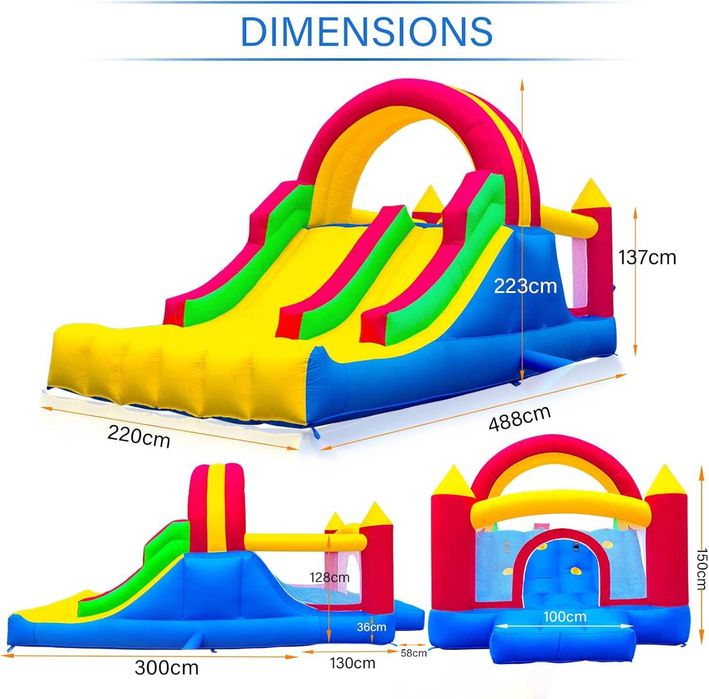 Aluguer Insuflável 5m Escorrega + Saltos - Gaia, Espinho, Feira, Porto