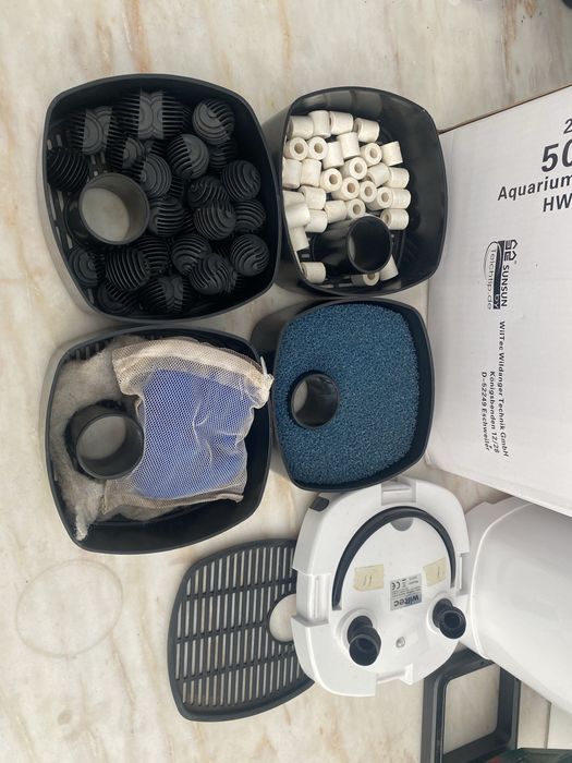 Filtro para PEIXE Canister Externo SunSun HW-504A para Aquário (800 L/h) + Mídias Filtrantes
