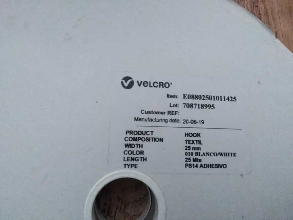 Taśma rzep Velcro PS 14 Adhesive 25 mm kolor biały