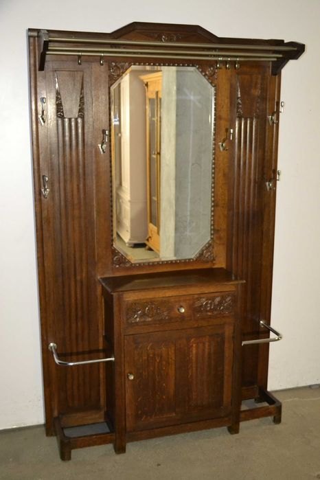 wieszak / garderoba artdeco . 1920 . dąb