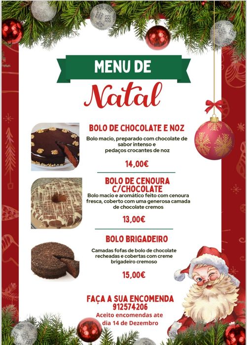 Nosso menu especial de bolos