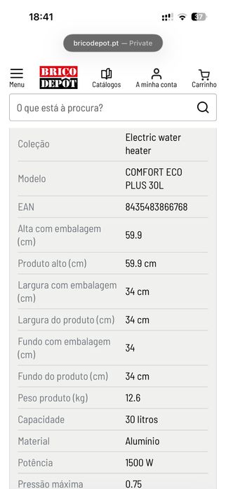 Termoelétrico 30L Comfort Eco Plus