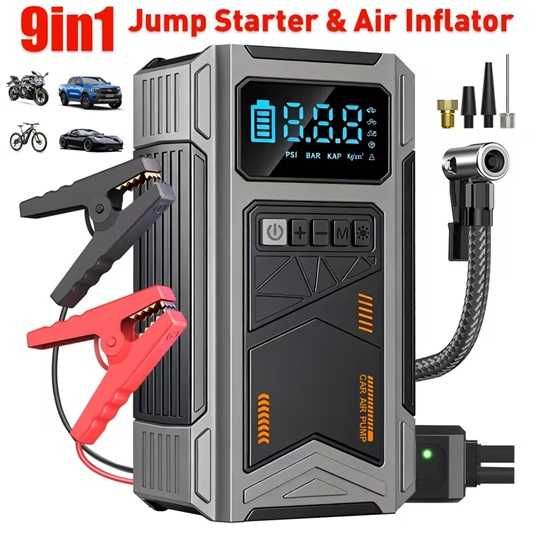 Пуско-зарядне пристрій авто бустер 10в1 JKUOO A35 37000 mAh, 3000A