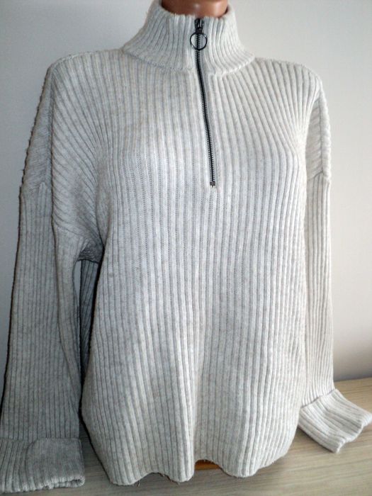 Śliczny damski sweter z dodatkiem wełny marki Fransa roz. 40-42 L-XL