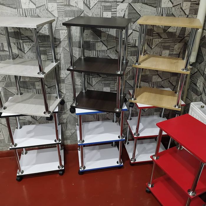 Тележка косметолога, этажерка парикмахера розовая