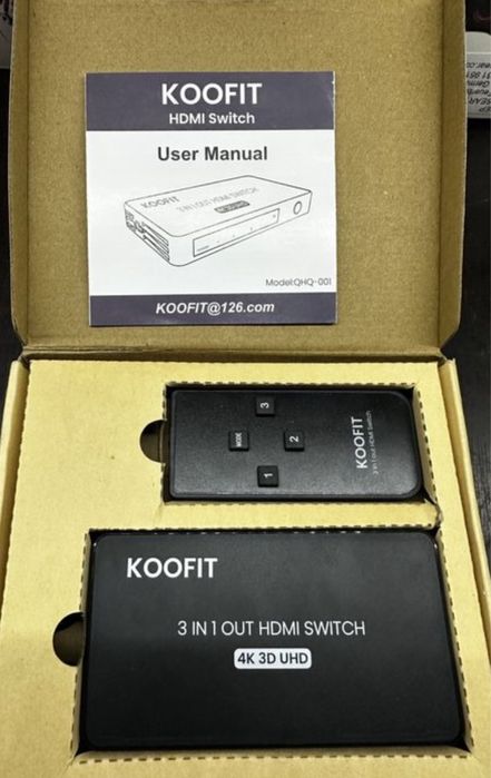 HDMI перемикач Koofit QHQ-001. Ma 3 HDMI входи 1 HDMI вихід