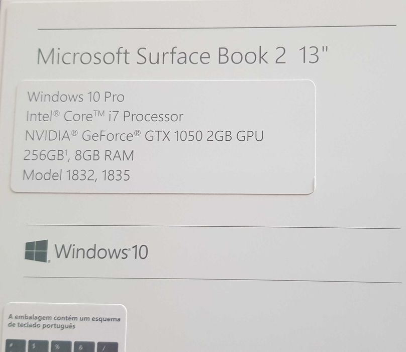 Microsoft Surface book 2 para reparação e/ou peças 85 €