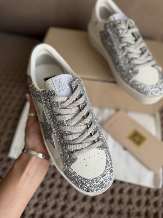 Кеди golden goose GGDB 39 серебристые, срібло