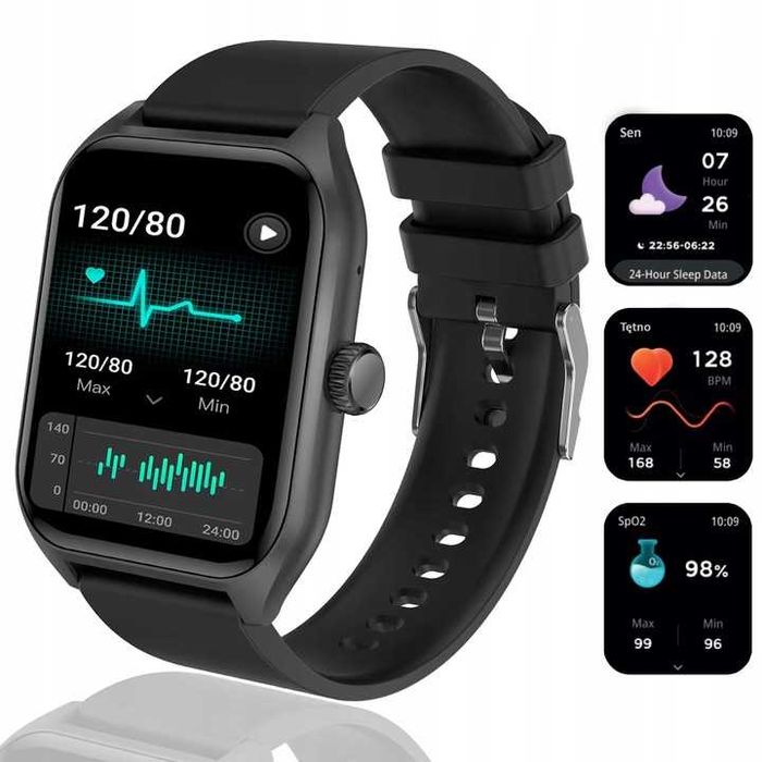 2 PASKI Smartwatch zegarek wodoodporny sportowy rozmowy SMS PL MENU
