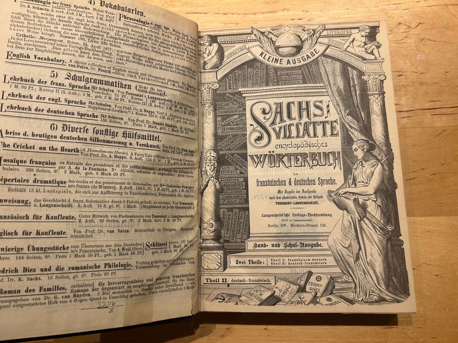 Słownik francusko-niemiecki 1881 Sachs-Villatte, Langenscheidt Berlin