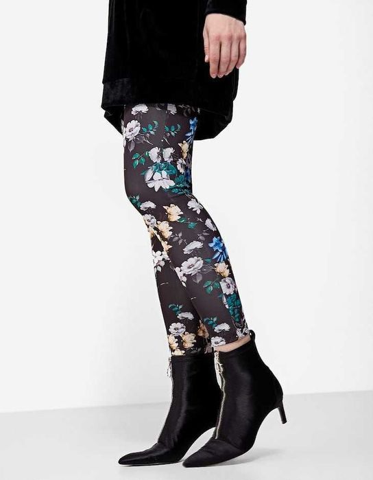 Nowość 2026:) spodnie/legginsy w kwiaty STRADIVARIUS roz XS