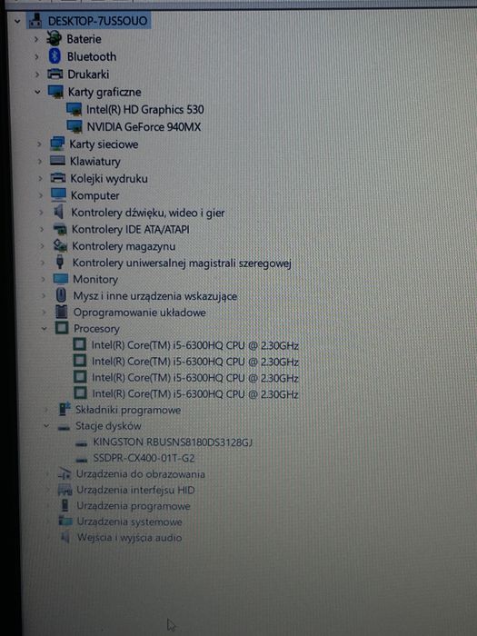 Laptop MSI GL62 16GB ram 1TB- dobry stan