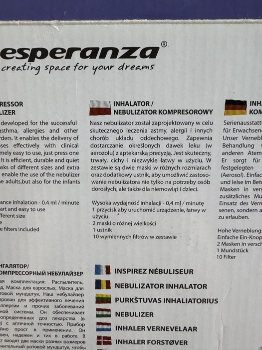 Inhalator nebulizator pneumatyczny ESPERANZA ECN001 Breeze