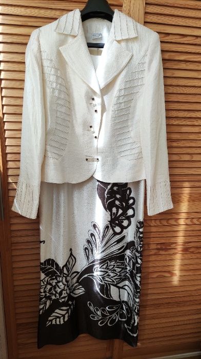 Летний М L костюм платье пиджак белый нарядный праздничный выпускной