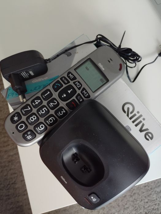 Telefon stacjonarny Qilive, bezprzewodowa słuchawka.