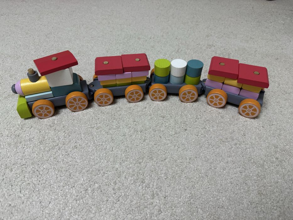 Паровозик деревʼяний Cubika паровоз