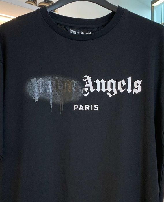 Футболка PALM ANGELS Paris Sprayed Logo T-shirt Black