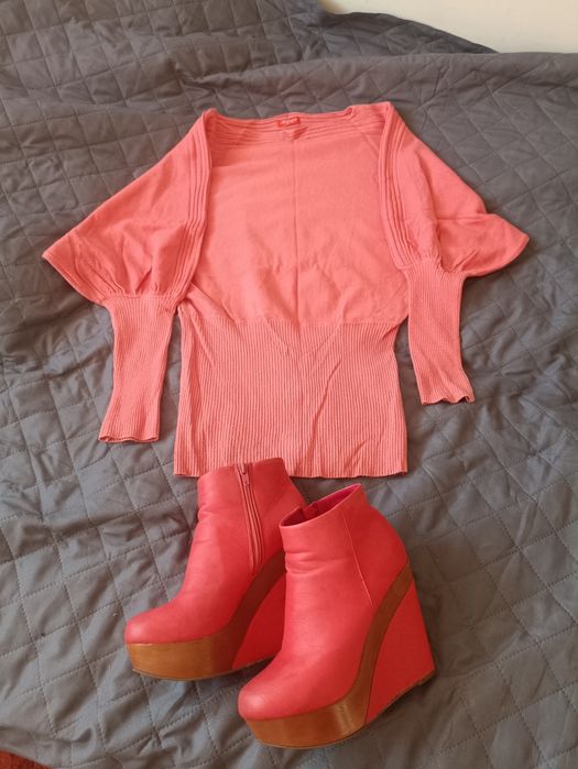 Buty plus sweter damski