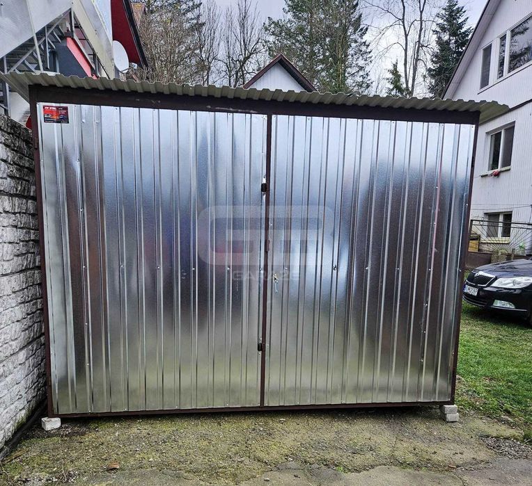 Garaż blaszany 3x5m - spad w tył - ocynk wolnostojący GB127