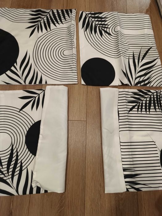 Poszewki na poduszkę jaśka 40x40 boho czarno-białe