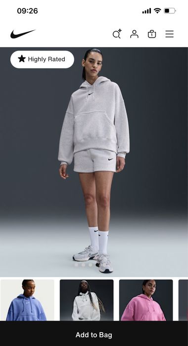 Худі на флісі оверсайз жіноче Nike W Nsw Phnx