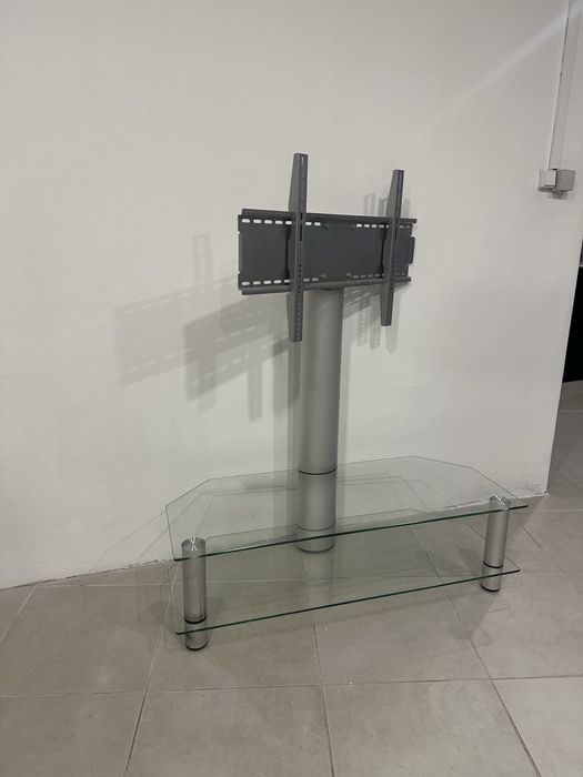 Mesa vidro com suporte para TV