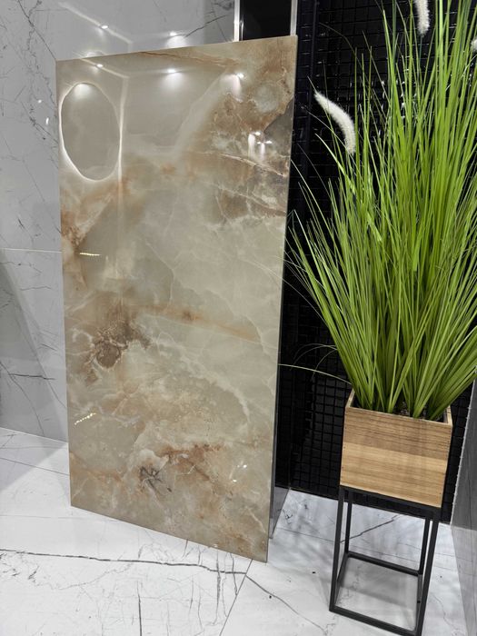 Gres polerowany 120x60 Onyks Beż Połysk Marmur Honey Onyx Premium LUX