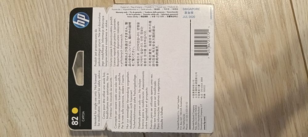 Oryginalny tusz HP 82 C4913A 69ml Y (żółty)