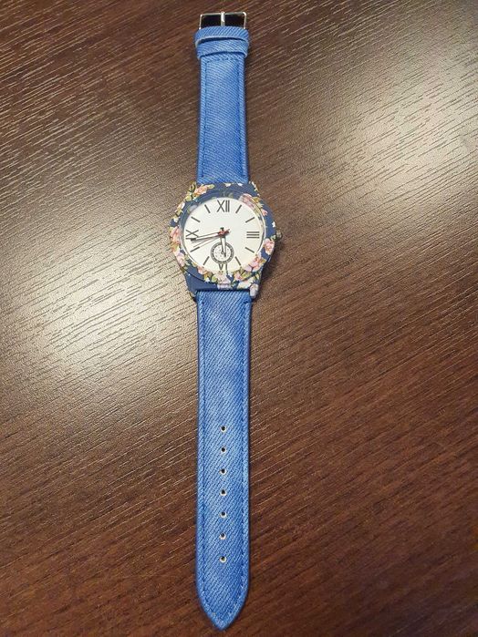 Jeansowy zegarek damski
