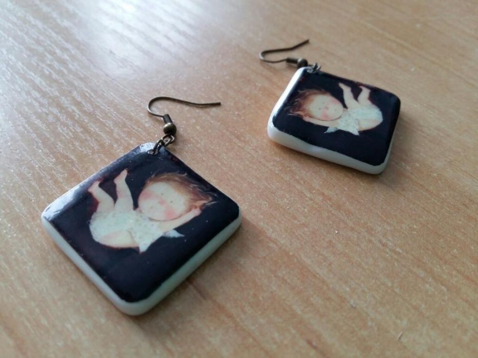 Стильные Серьги, сережки с принтом Гапчинской