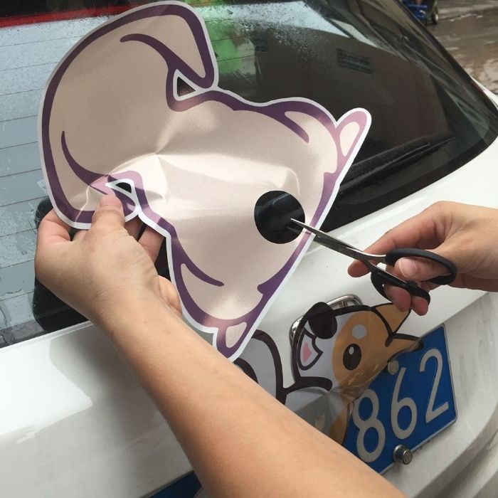 autocolante para vidro traseiro - cao ou gato