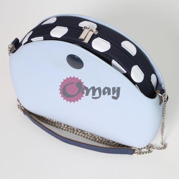 organizer OBAG MOON LIGHT grochy białe granat 2 kieszenie wkład OMAY