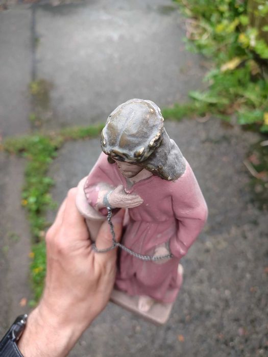 Stara  FIGURKA JEZUS - ŚWIĘTY - figura przedwojenna Kalwaria religijna