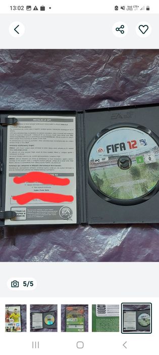 Płyta PC DVD gra FIFA 12 2011rok