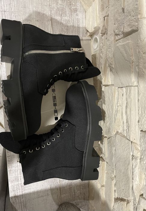 Rick Owens Megatooth Army Canvas Boots ramones geobasket osamason