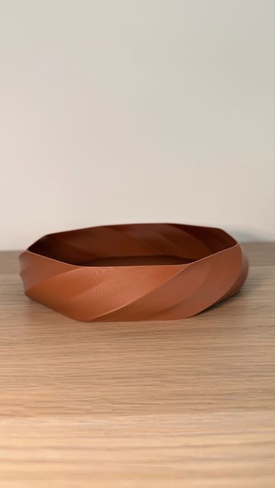 Taça Decorativa Terracota Design Geométrico