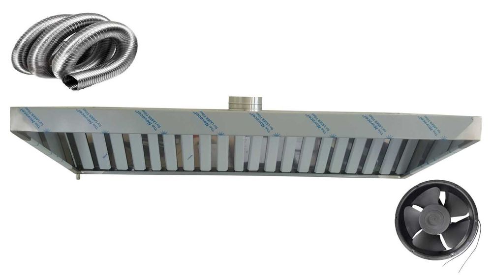 Okap Gastronomiczny Skośny w górę 200x50x40 Filtry Mocny Wentylator