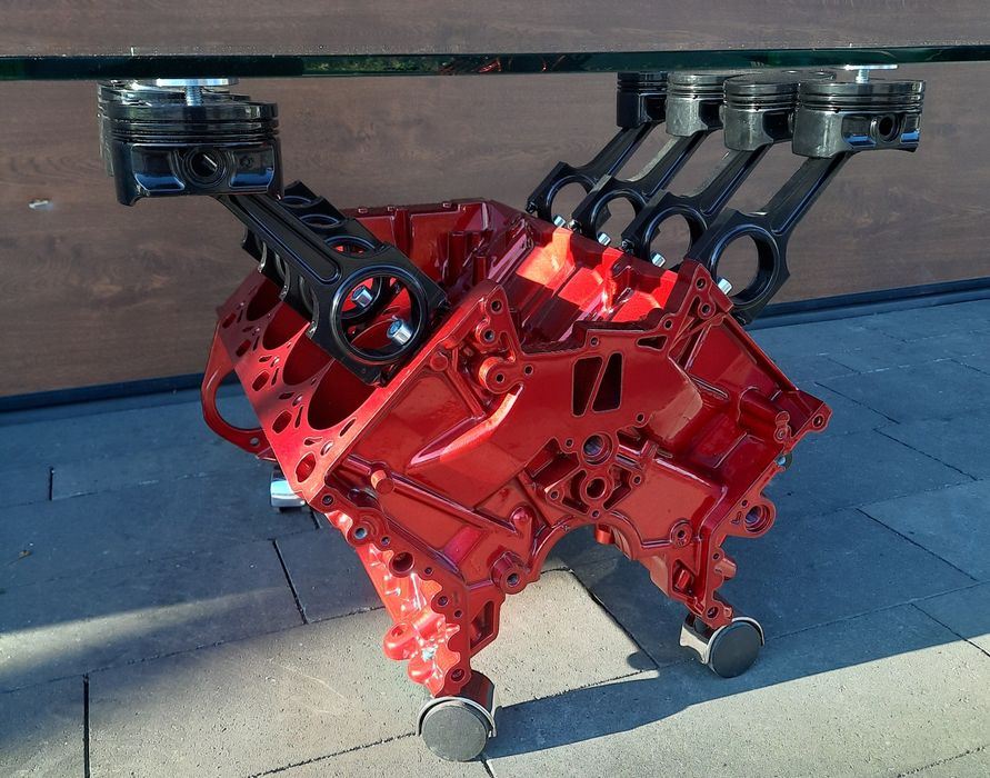 Stolik z bloku silnika BMW M5 E39 400KM V8 Stolik kawowy V8