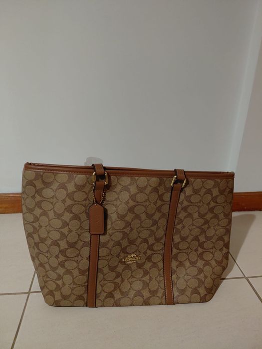 Mala coach bege/castanho