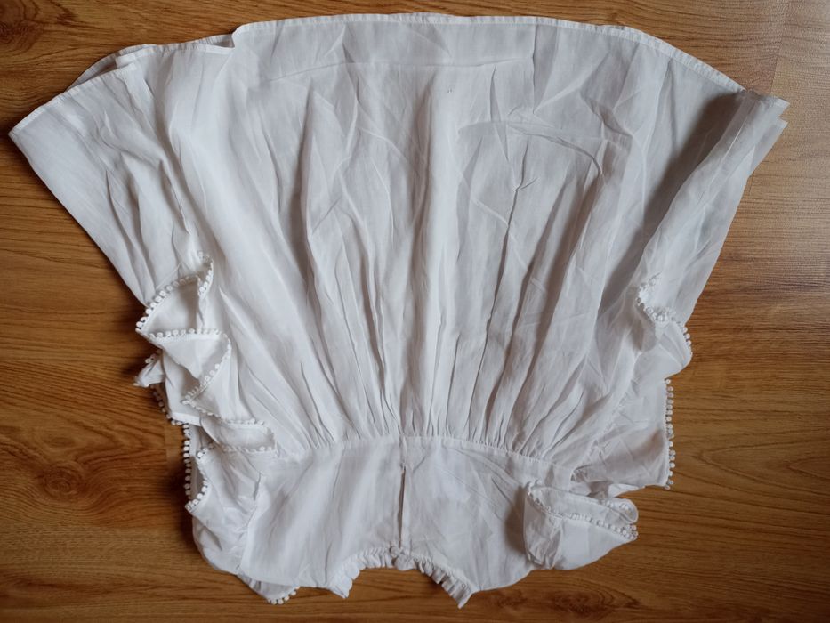 Bawełniana bluzka z falbankami h&m oversize 36 nowa kolekcja