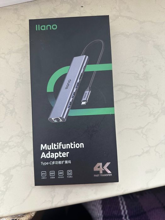 Хаб адаптер llano usb-c hub с преходник в подарок