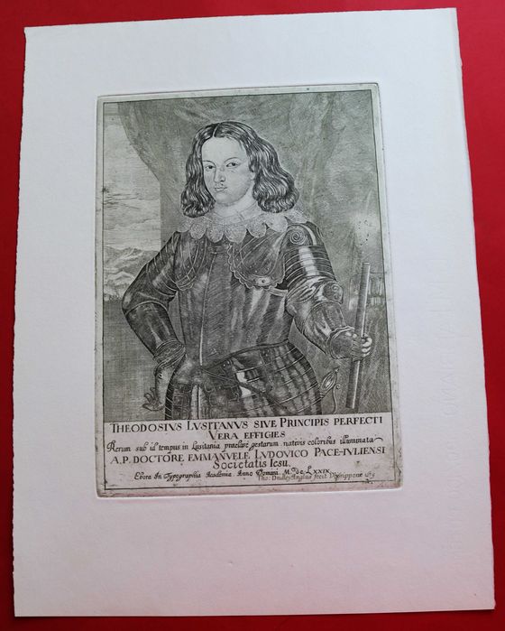 D. Teodósio de Bragança, 1º Príncipe do Brasil, gravura aberta em 1679