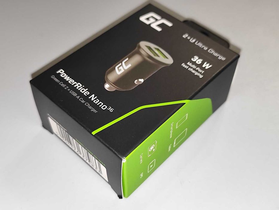 Ładowarka Samochodowa GreenCell PowerRide Nano 36W Nowa