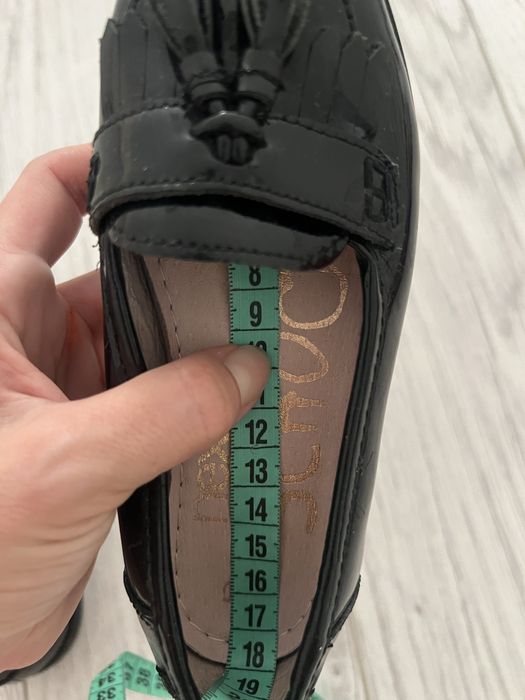 Чорні туфлі лофери лаковані Next, 10 розмір, 17 см ножка