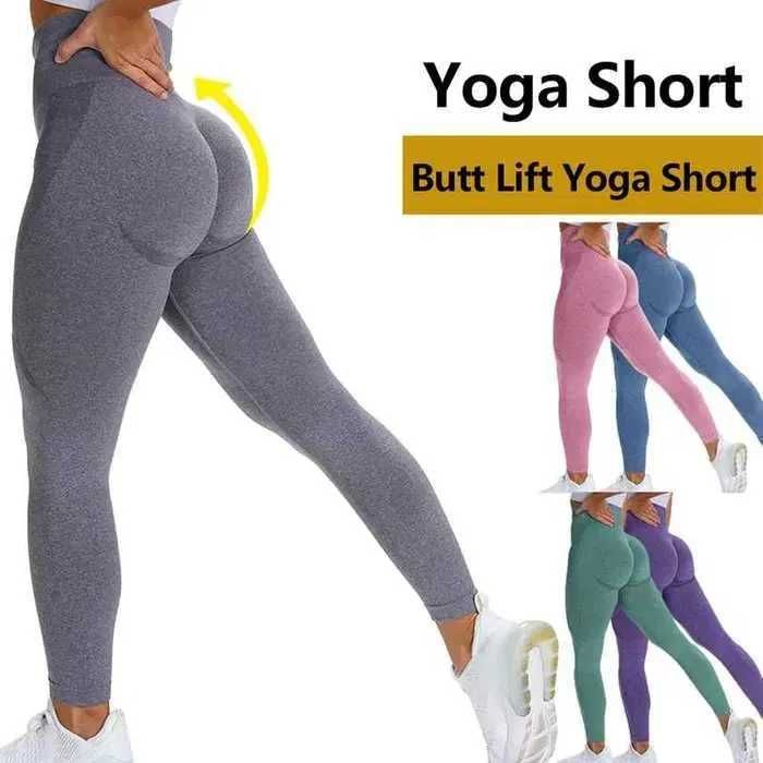 Legginsy sportowe getry CZARNE SZARE push up M 38 36 FITNESS pilates
